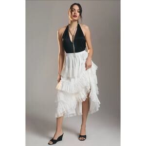 NWT Anthropologie Forever That Girl White Tiered Skirt - Small